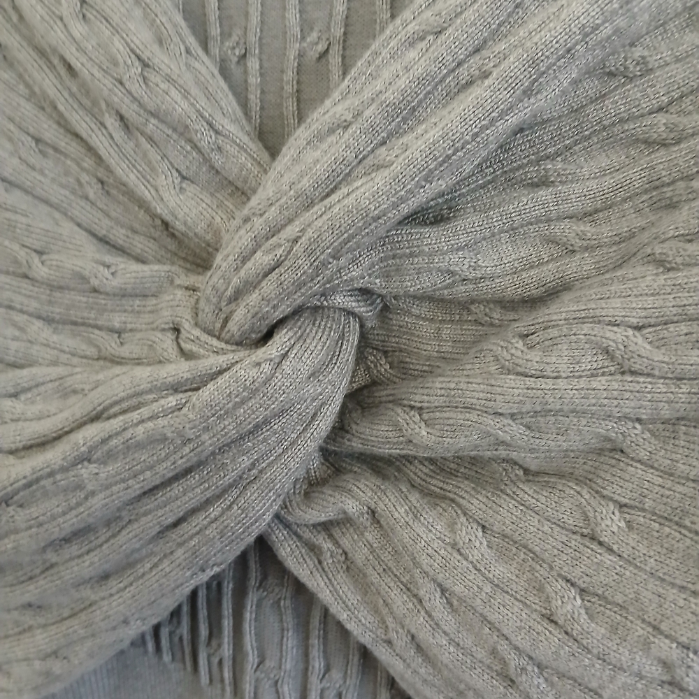 AKIRA Light Gray Cable Knit Sweater - Picture 2 of 3